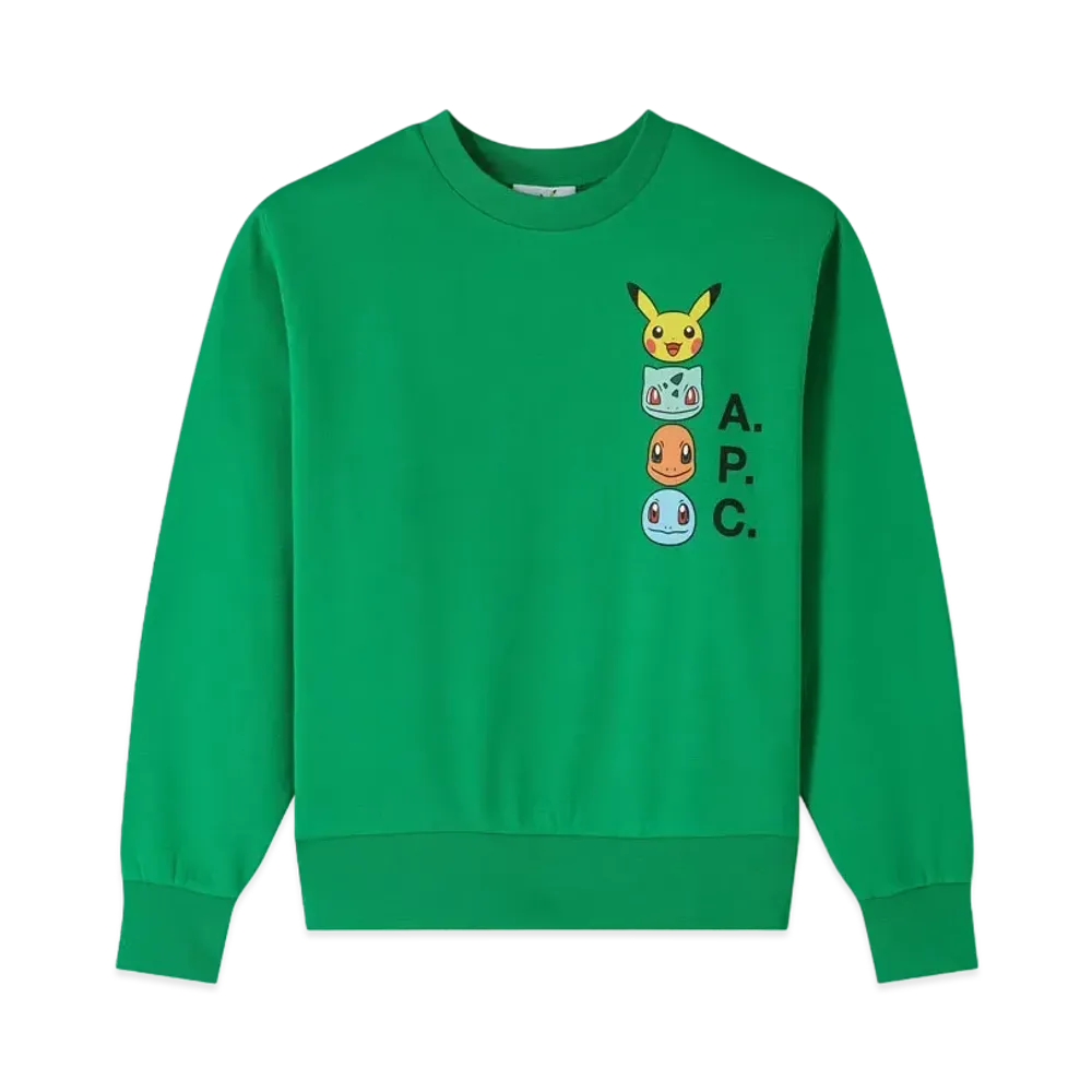 A.P.C. x Pokemon Portrait Sweatshirt F "Green"