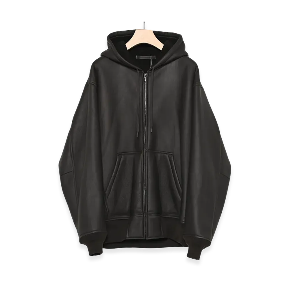 COMOLI Sheepskin Zip Parka "Brown"
