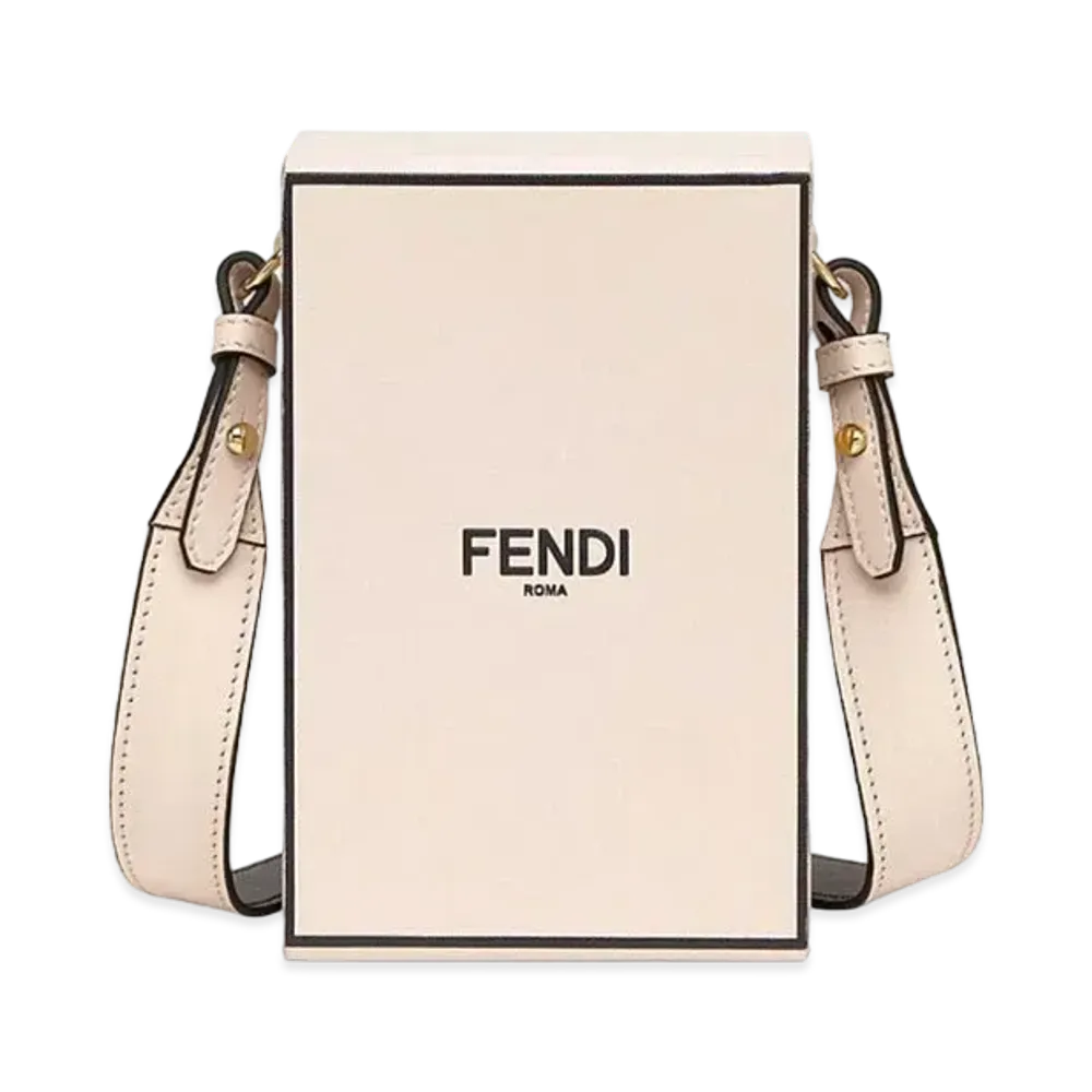 FENDI Vertical Box Leather Bag "Pink Beige"