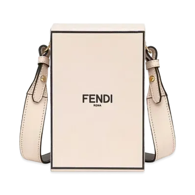 FENDI Vertical Box Leather Bag "Pink Beige"