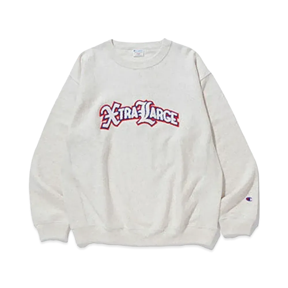 XLARGE x Champion Reversible Weave Crewneck Sweat "Ash"