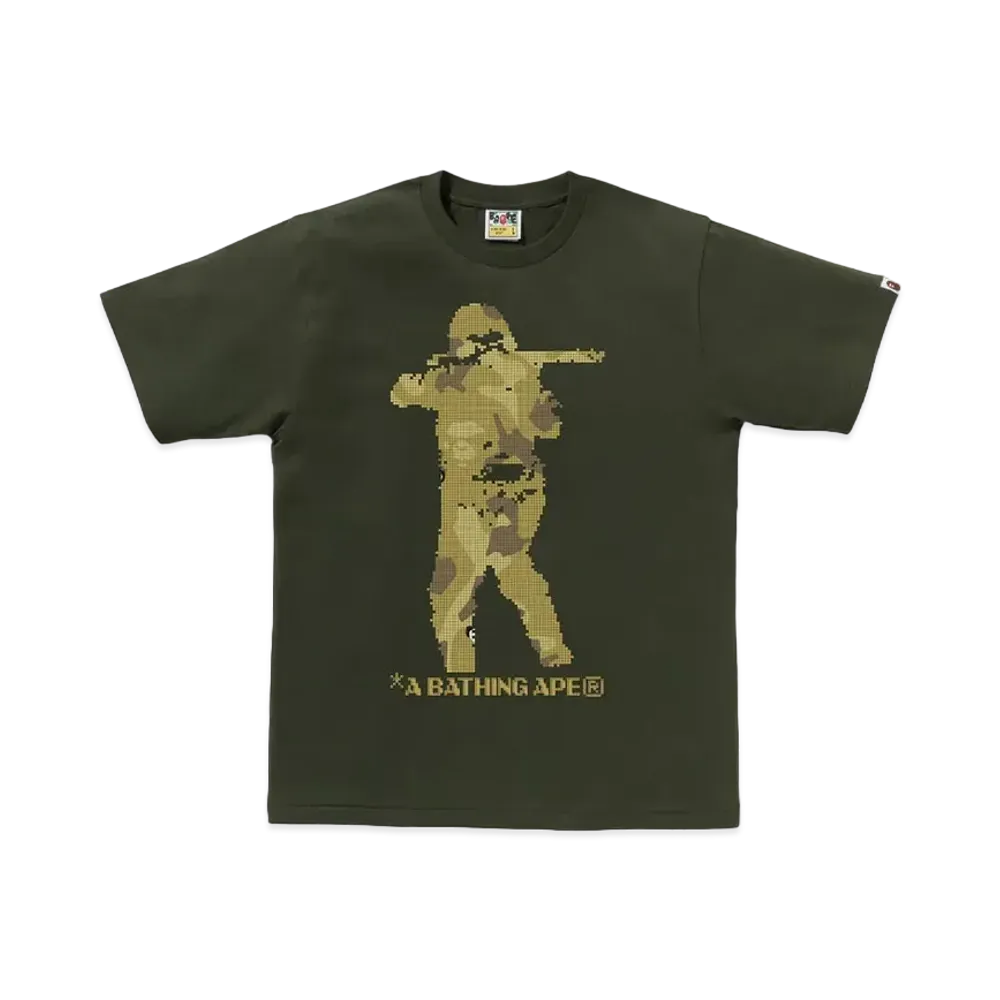 A BATHING APE Bitmap Soldier Tee "Olivedrab"