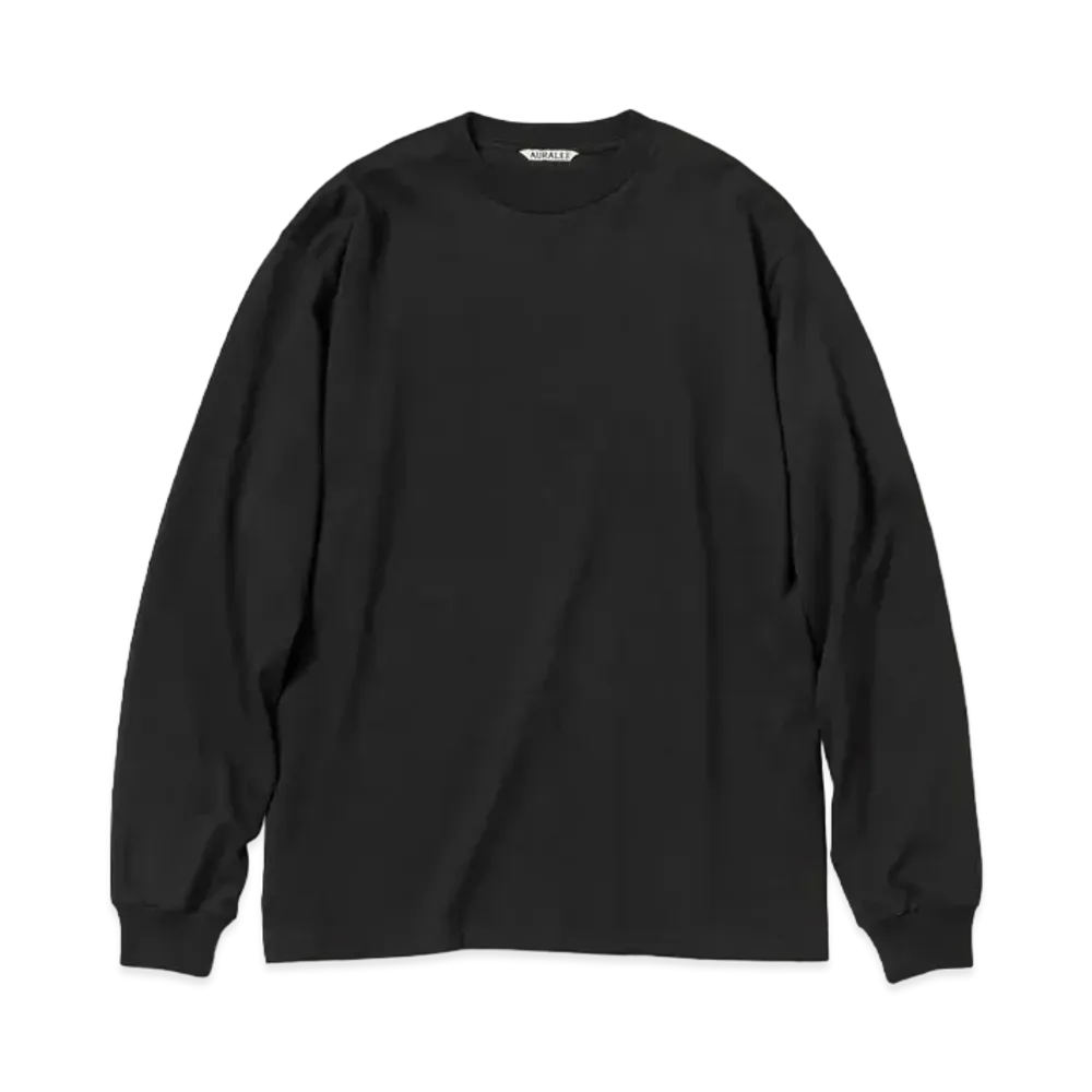 AURALEE Luster Plaiting L/S Tee "Black"