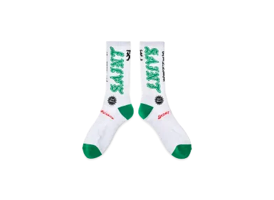 SAINT Mxxxxxx Socks Aint "White/Green"