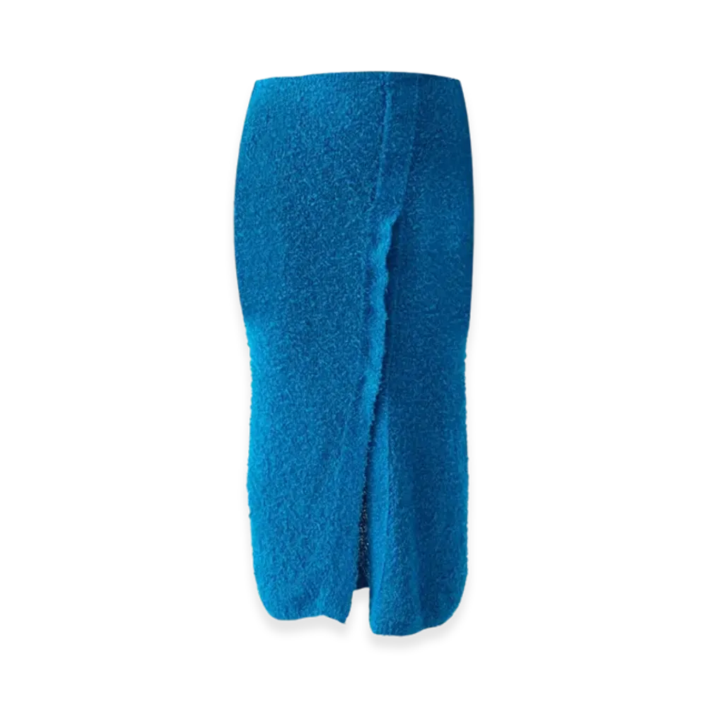 AURALEE Linen Cotton Mole Skirt "Blue"