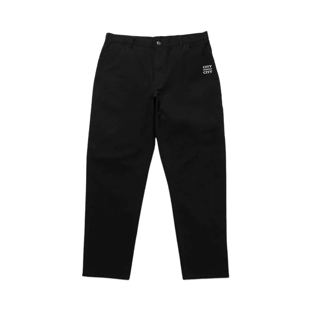 CITY COUNTRY CITY CANVAS BAGGY PANTS "BLACK"