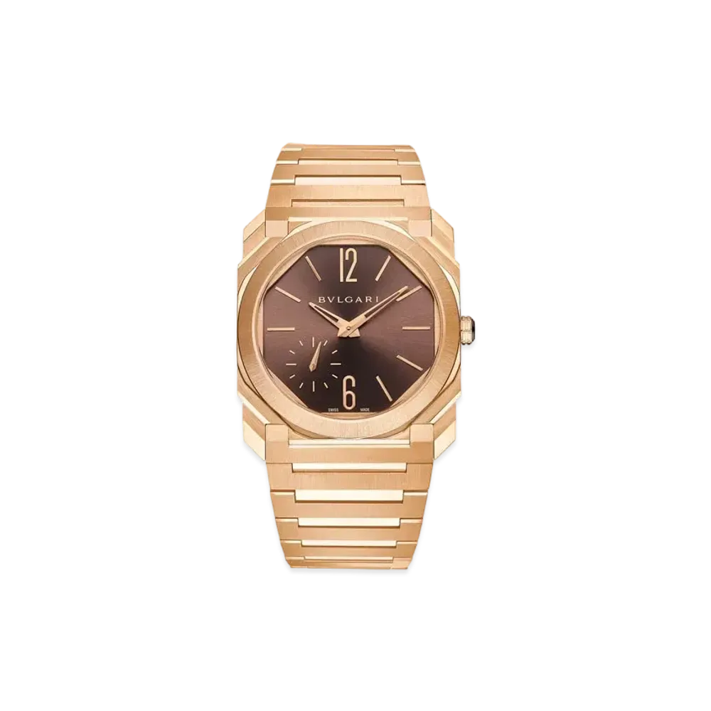 BVLGARI Octo Finissimo Watch "Pink Gold/Brown"