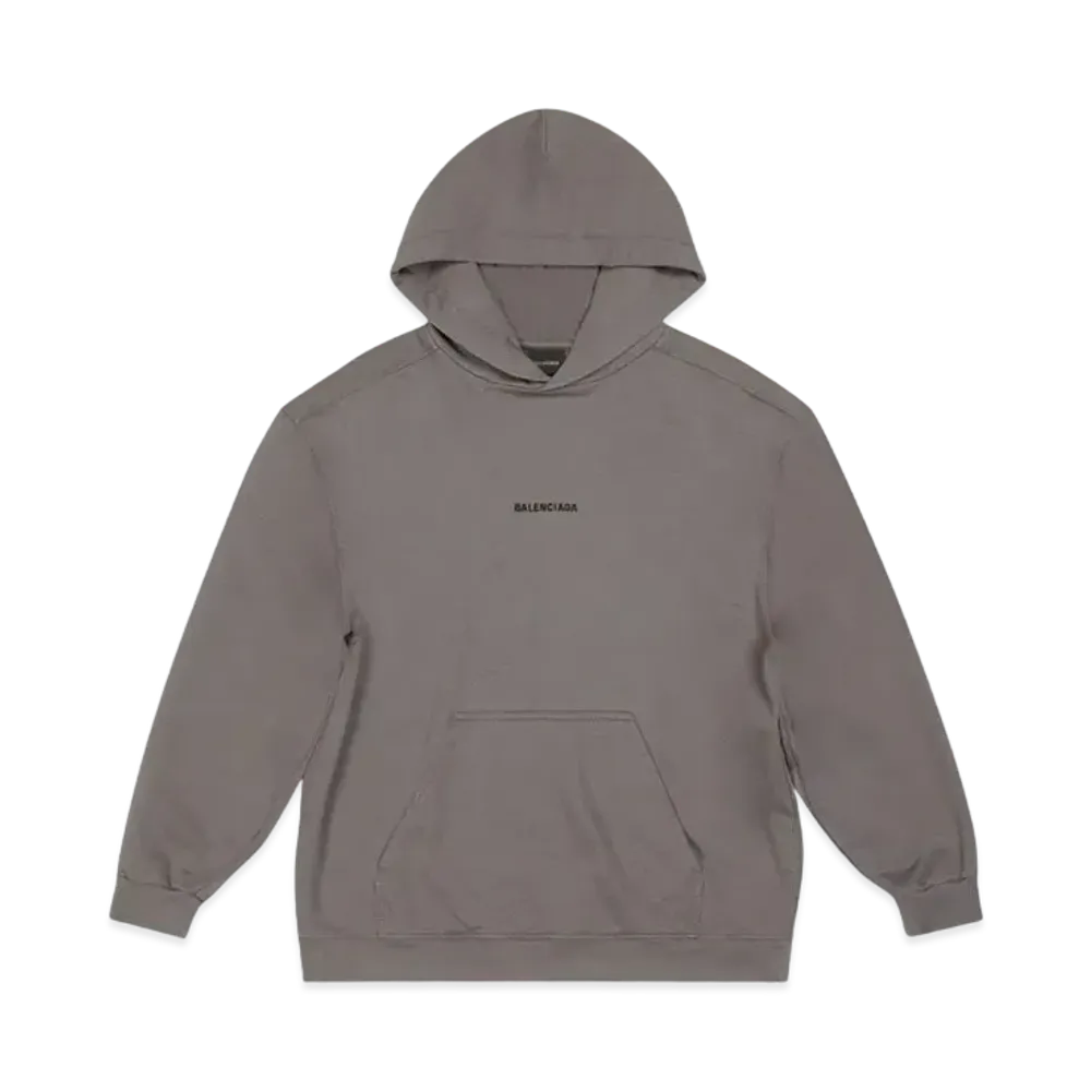 BALENCIAGA MENS Back Hoodie Medium Fit "Grey/Black"