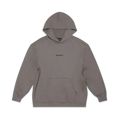BALENCIAGA MENS Back Hoodie Medium Fit "Grey/Black"