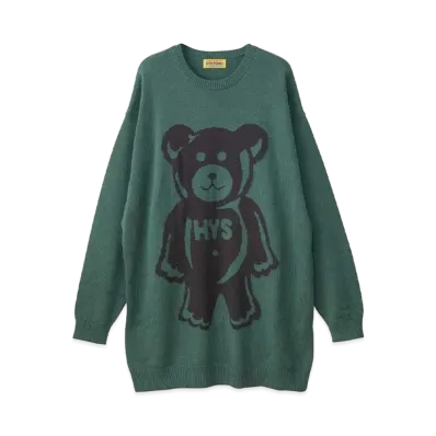 HYSTERIC GLAMOUR Gumi Bear Jacquard Dress "Green"