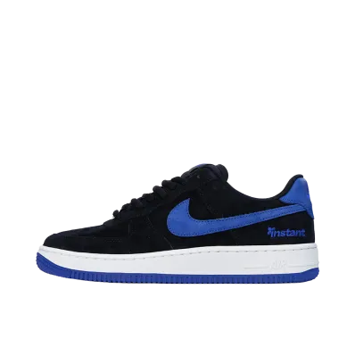 Instant Skateboards × Nike SB Air Force 1 Low SE "Black/Game Royal/White" (with Heel Logo)