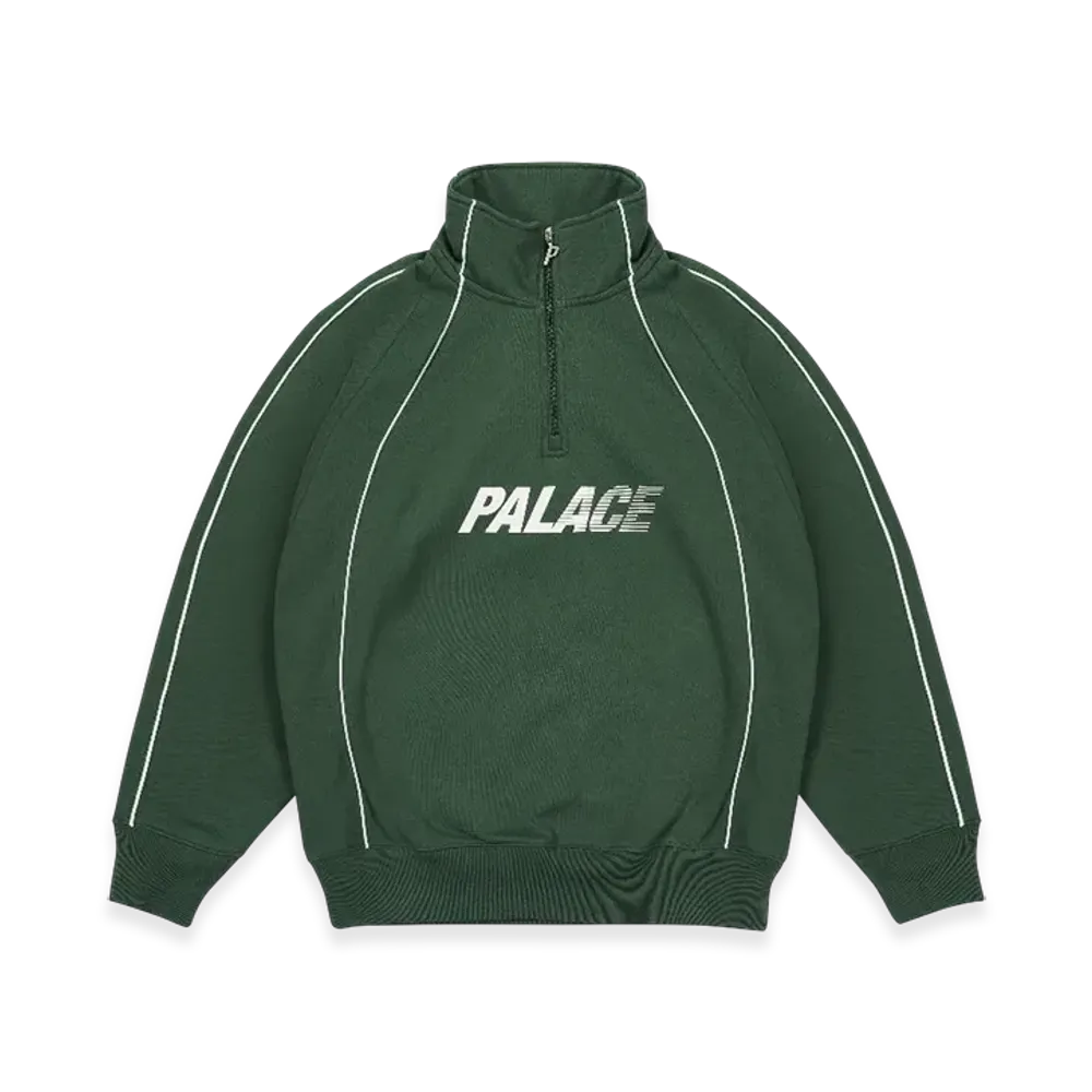 PALACE Fast Logo 1/4 Zip "Green"