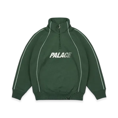 PALACE Fast Logo 1/4 Zip "Green"