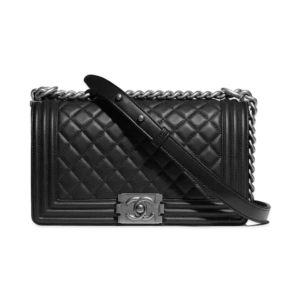 CHANEL Boy Chanel Hand Bag Calfskin "Black"