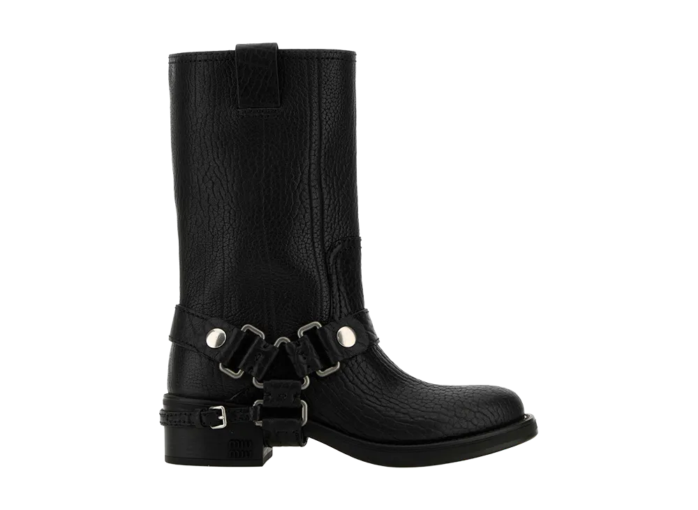 MIU MIU Women's Leather Boots "Black"