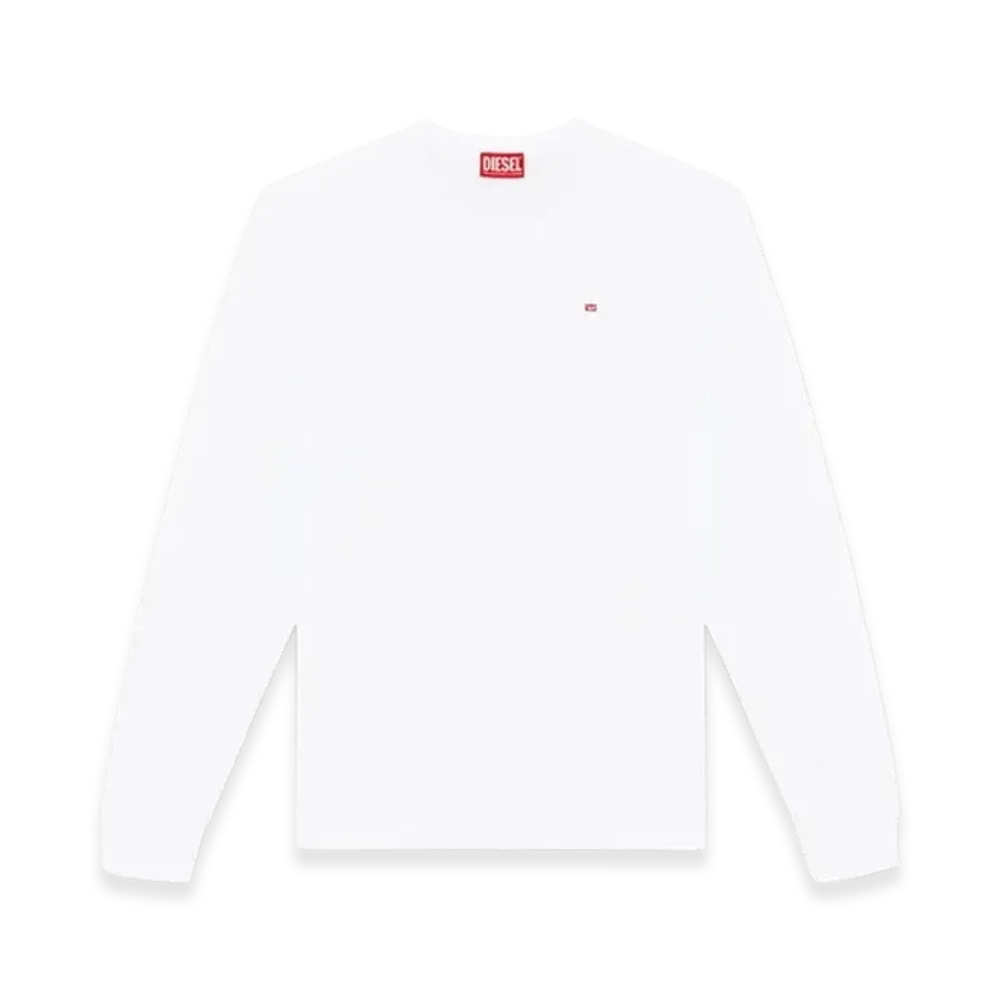 Diesel T-Adjust-LS-Microdiv Long-Sleeve T-Shirt With Micro Logo "White"
