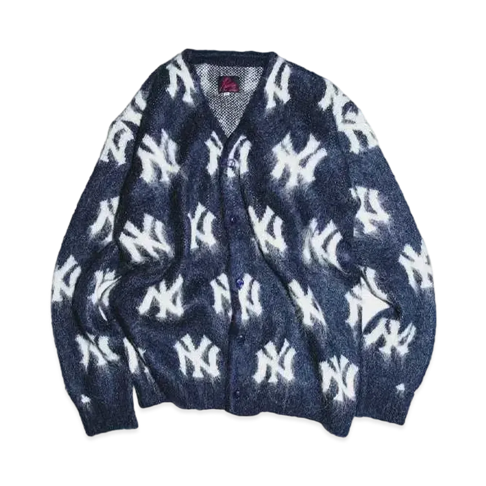Needles x Beams Boy MLB Collection "New York Yankees" Mohair Cardigan "Navy"