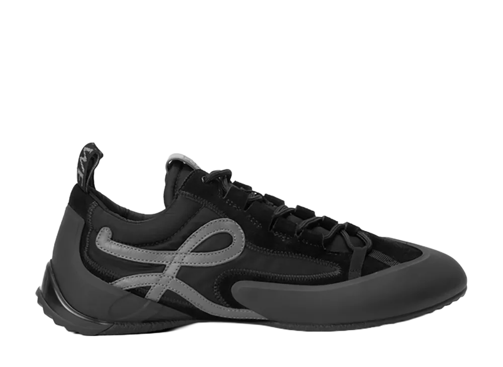 LOEWE Grip Sneaker in Nylon Suede and TPU "Black/Anthracite"