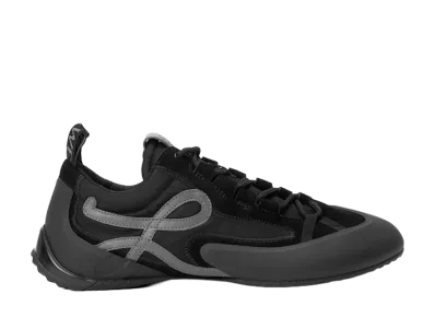 LOEWE Grip Sneaker in Nylon Suede and TPU "Black/Anthracite"