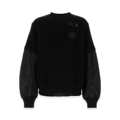 sacai Gonz Multi Patch Nylon Twill Knit Sweater "Black"
