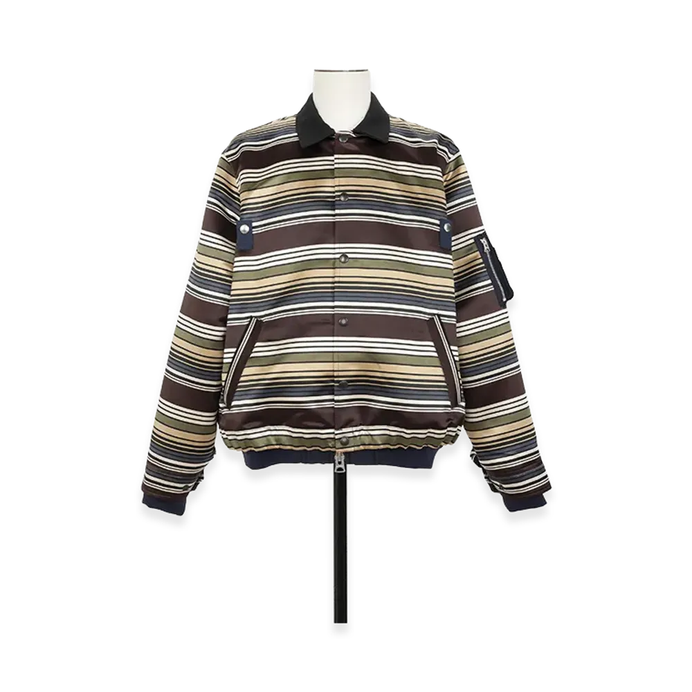 sacai Horizontal Stripe Blouson "Brown/Beige"