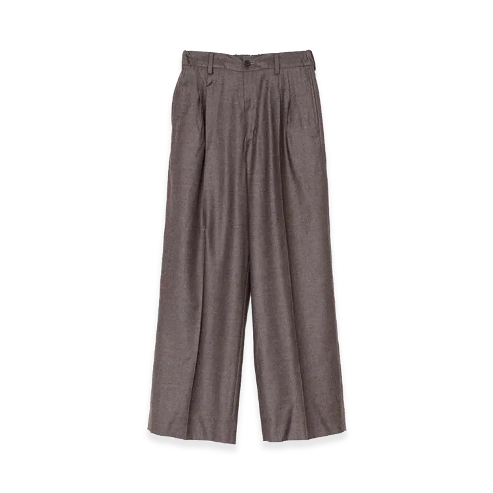 ssstein Extra Fine Wool Easy Long Wide Trousers "Charcoal Brown"