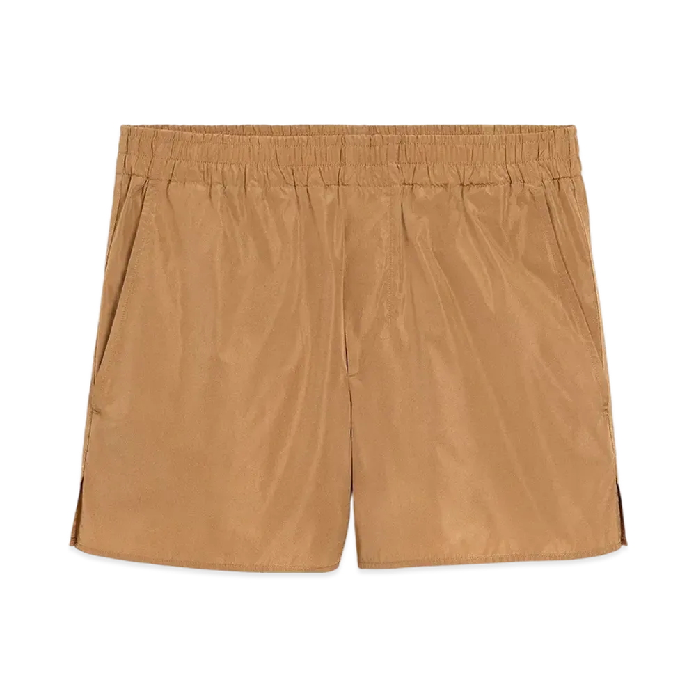 AMI PARIS Taffeta Shorts "Camel"