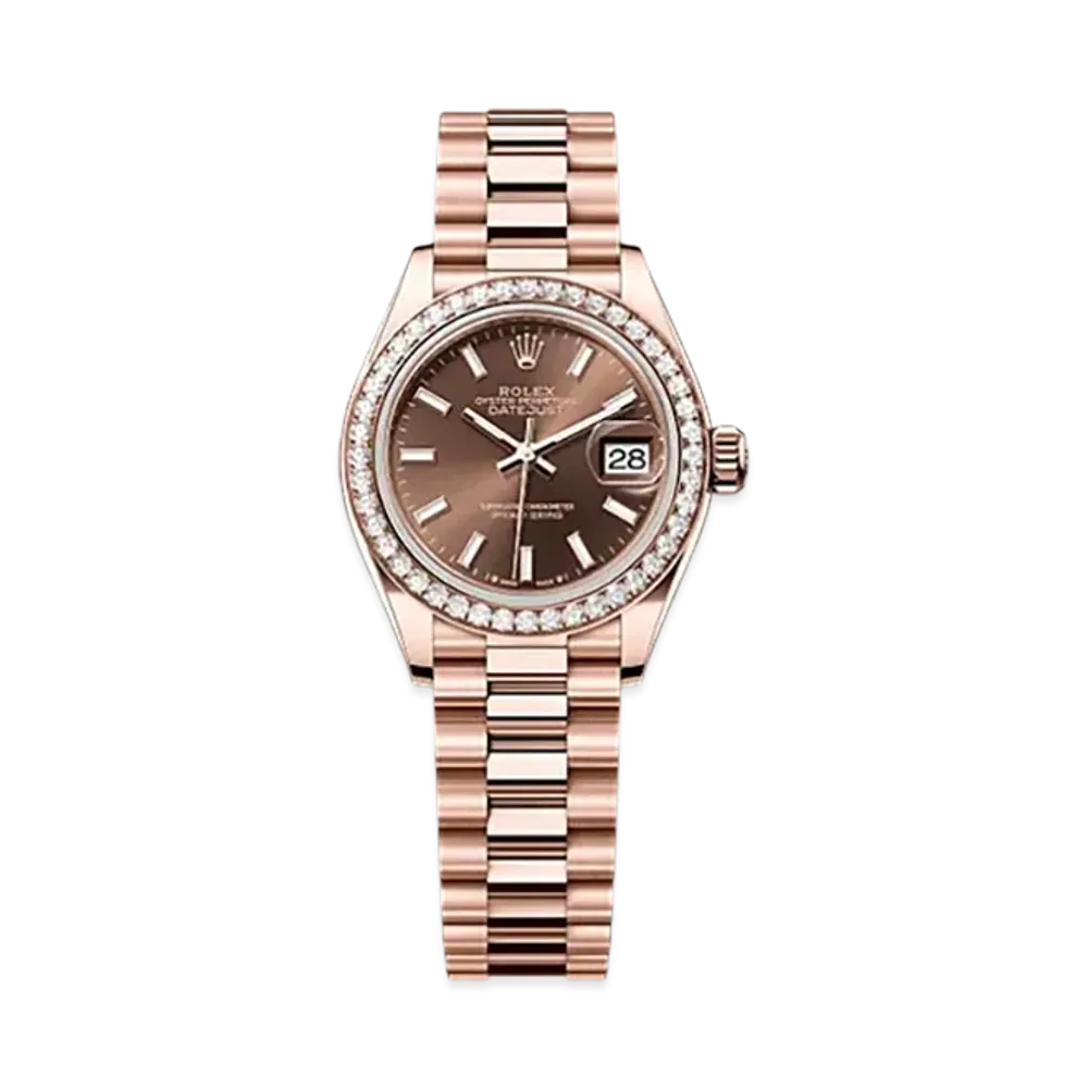 ROLEX Lady-Datejust 28mm Everose Gold Diamond 279135RBR "Chocolate"