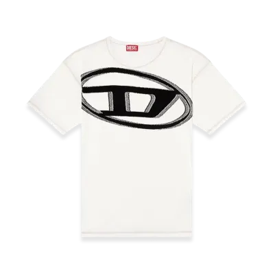 Diesel T-Doxt T-Shirt With Raw Jacquard Logo "White"