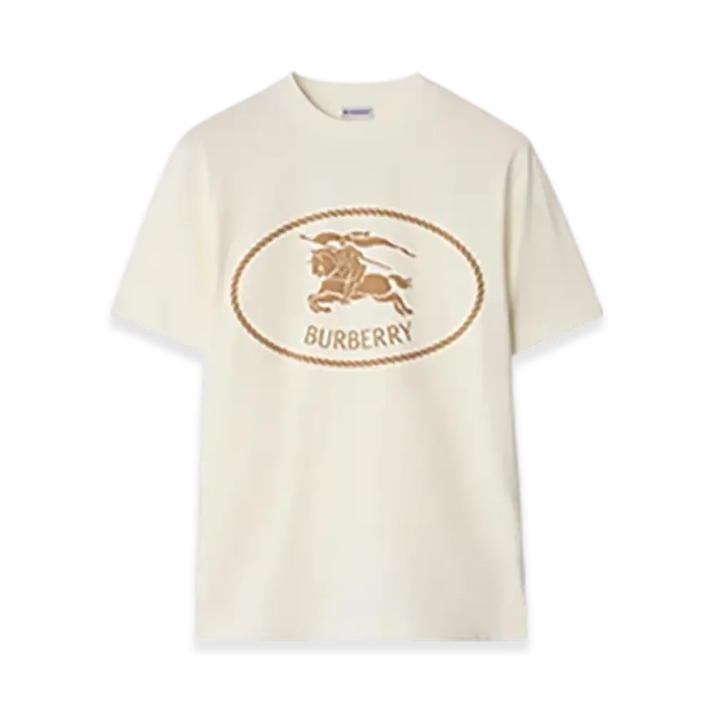 Burberry Night Stamp Cotton T-shirt "Chalk"