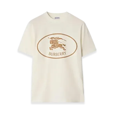 Burberry Night Stamp Cotton T-shirt "Chalk"