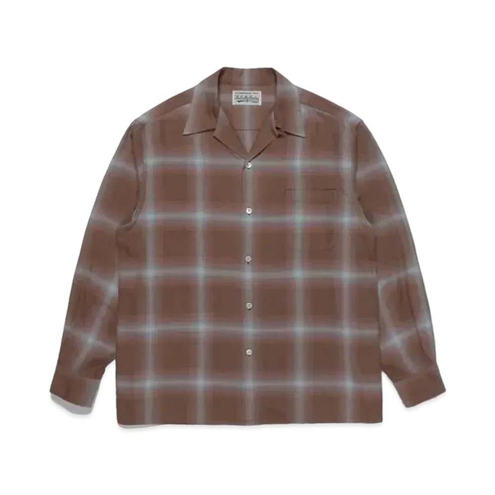 WACKO MARIA Check Open Collar Shirt #1 "Brown"