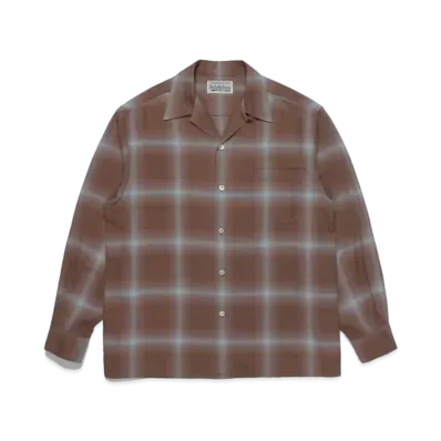 WACKO MARIA Check Open Collar Shirt #1 "Brown"