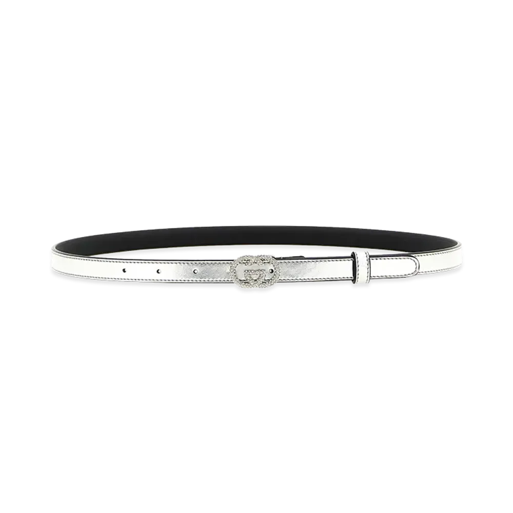GUCCI Women's 'Incrocio GG' Belt "Silver"