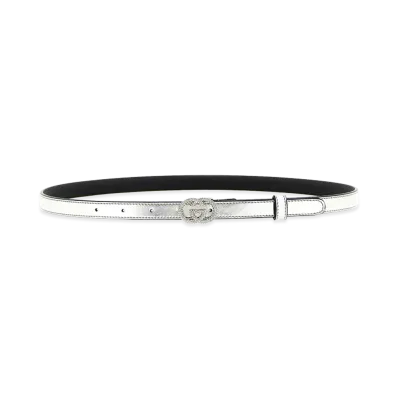 GUCCI Women's 'Incrocio GG' Belt "Silver"