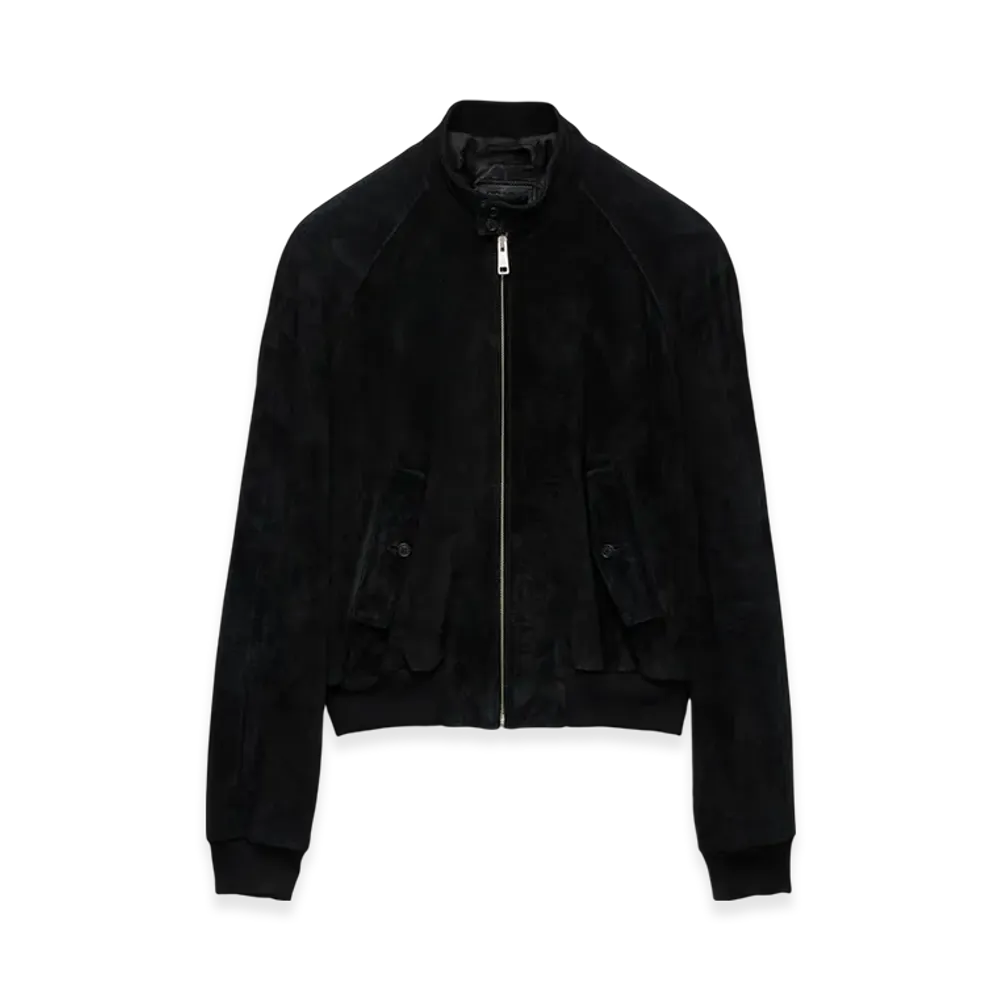 PRADA Suede Bomber Jacket "Black"