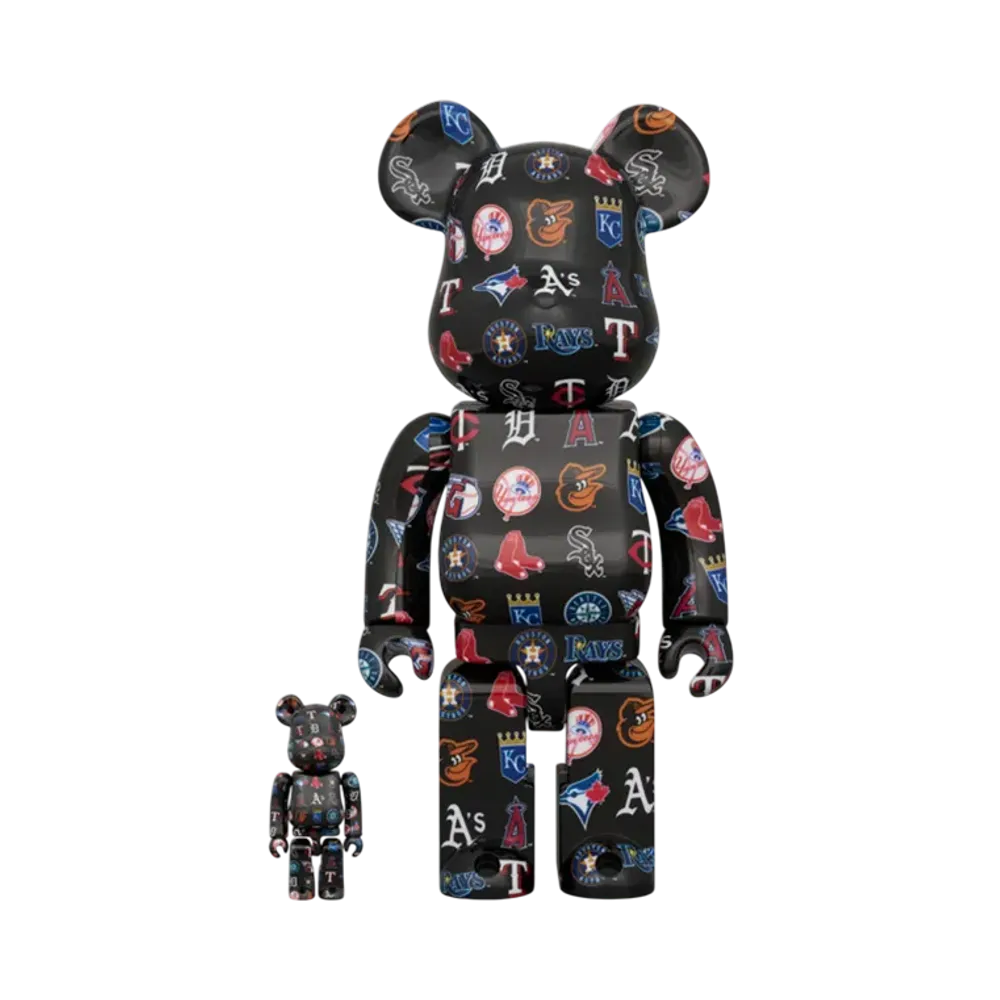 MEDICOM TOY "BEARBRICK" American League Black Ver. 100% & 400%