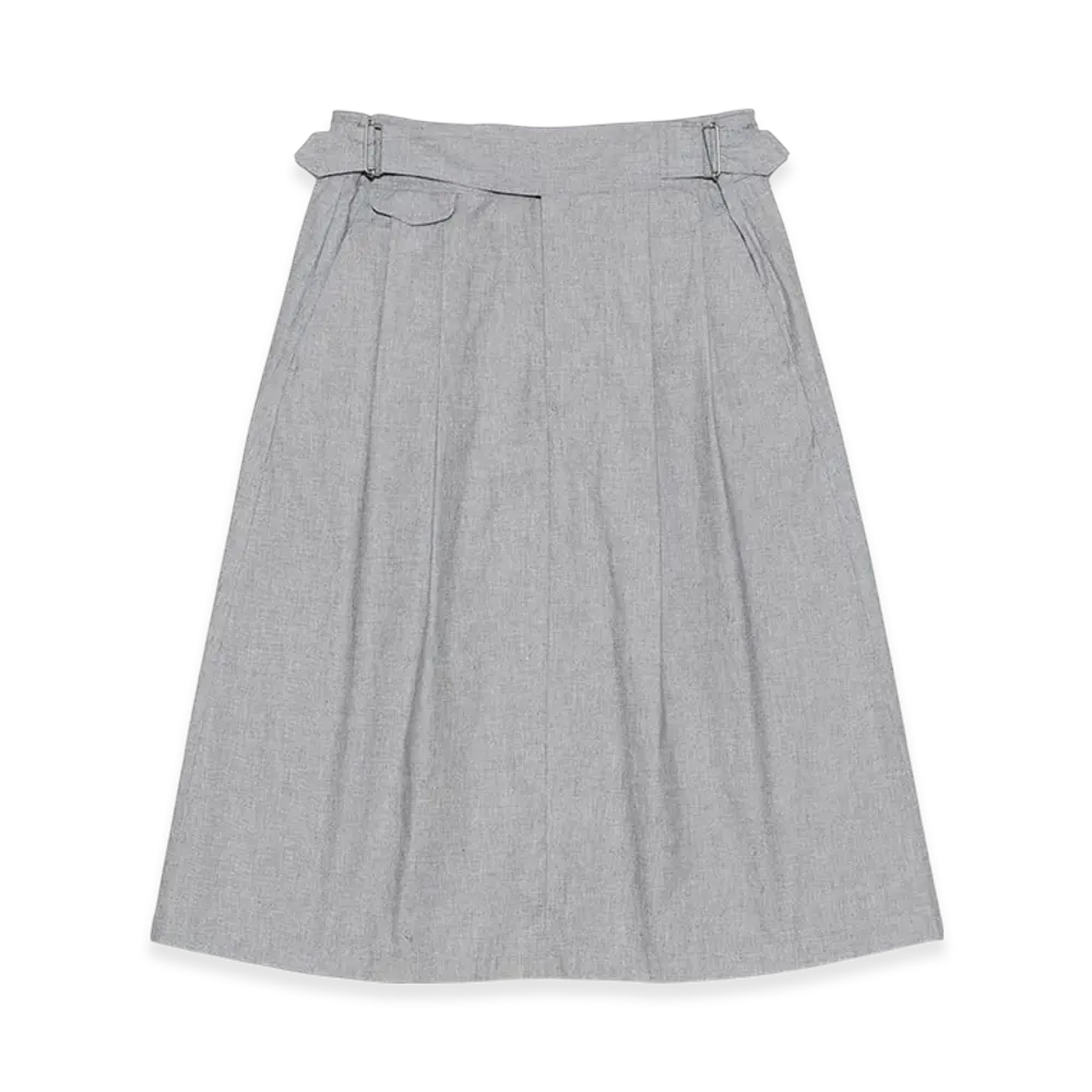 nanamica Cotton Buff Cloth Gurkha Skirt "LightGray"