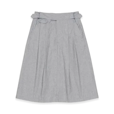 nanamica Cotton Buff Cloth Gurkha Skirt "LightGray"