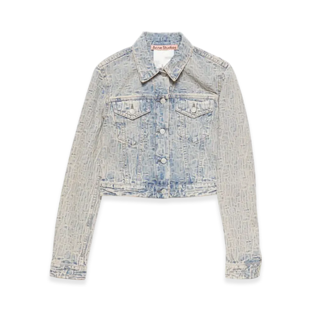Acne Studios Monogram Denim Jacket Fitted Fit "Blue/Beige"