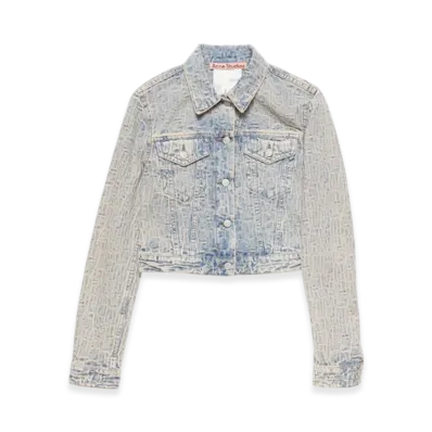 Acne Studios Monogram Denim Jacket Fitted Fit "Blue/Beige"