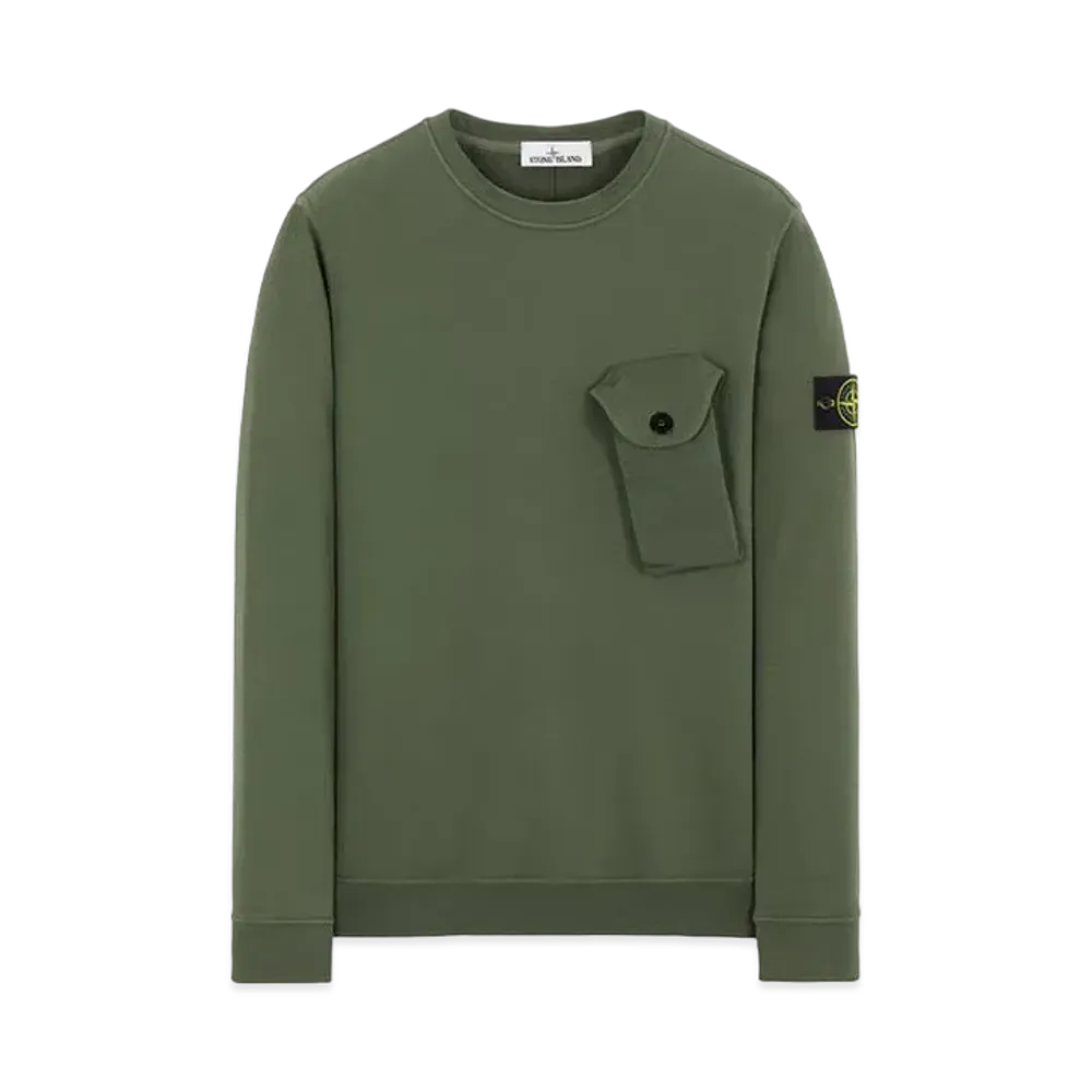 Stone Island 60419 BRUSHED COTTON FLEECE "Sage Green"