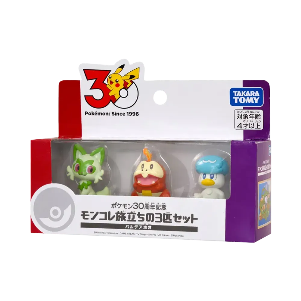 TAKARA TOMY "MONSTER COLLECTION" -Pokemon 30th Anniversary Moncolle: First Partner Trio Set- Paldea Region