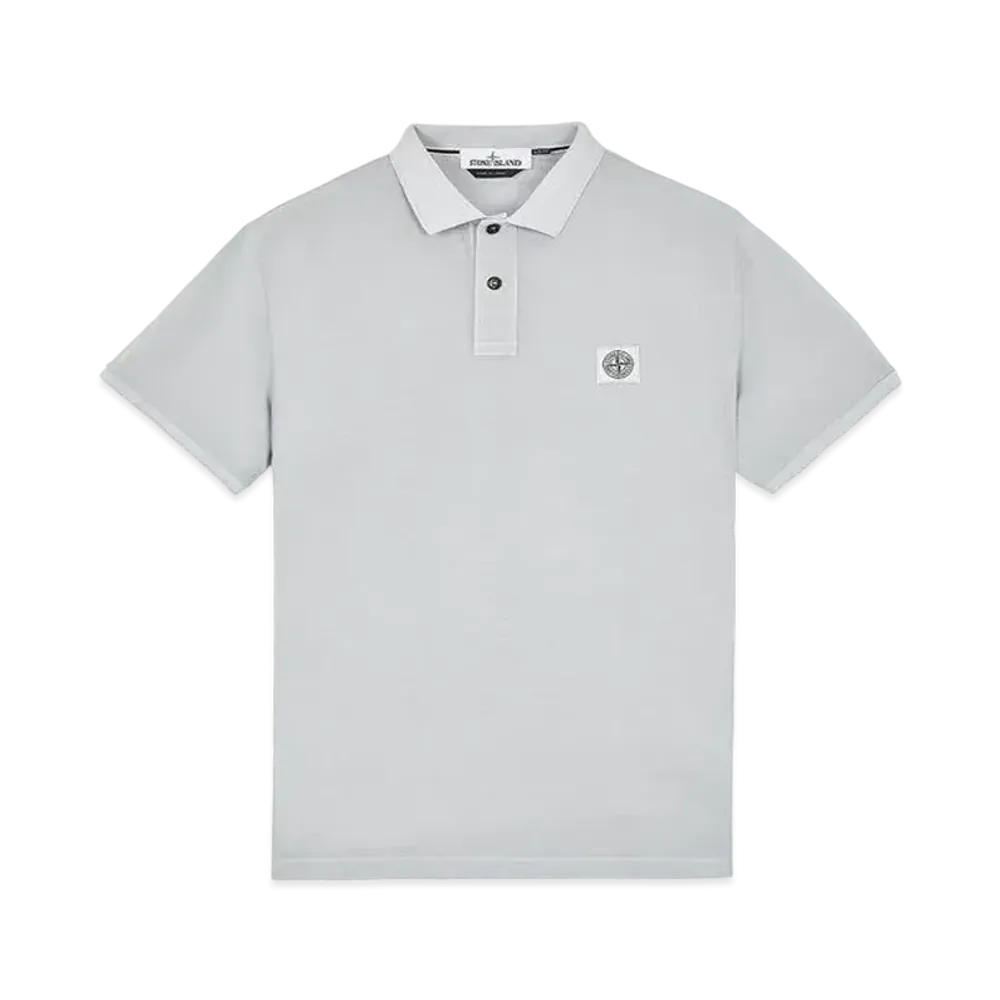 Stone Island 22S67 COTTON PIQUE PIGMENT DYED_SLIM FIT "Pearl Grey"