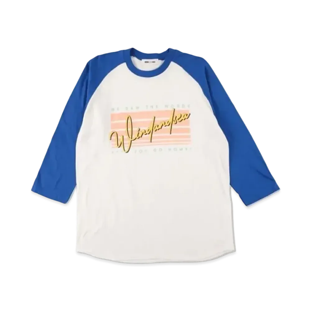 WIND AND SEA SEA Side Jog Rangan 3/4 Sleeve T Shirt "White Blue"