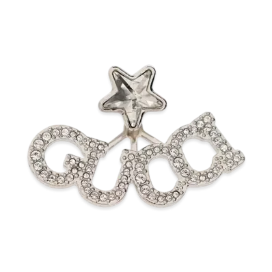 GUCCI Manuscript Logo Single Earrings "Palladium"