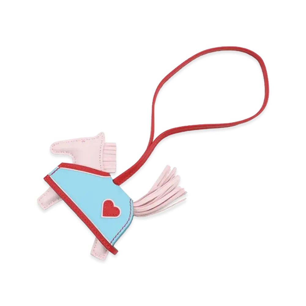 Hermes Rodeo Charm PM Robeo Cool "Rose Darling/Rouge Ladu/Celeste"