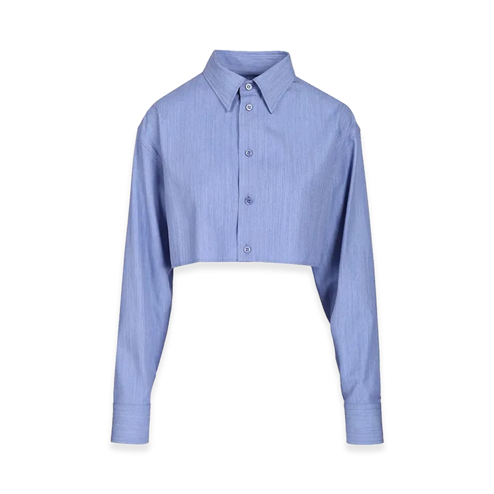 BALENCIAGA Women's Cropped Shirt "Blue"