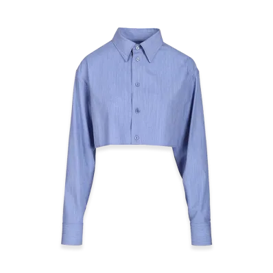BALENCIAGA Women's Cropped Shirt "Blue"