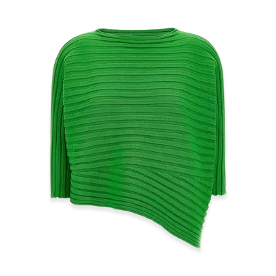 ISSEY MIYAKE Womens Cotton Cashmere Knit Top "Green"